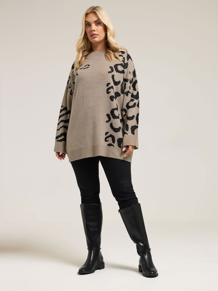 Yours Curve Natural Multi Animal Jumper - Image 2 of 5 Yours Curve Natural Multi Animal Jumper - Image 2 of 5
