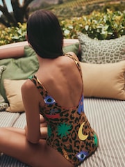 Eleanor Bowmer Red Leopard Reversible Scoop Swimsuit - Image 3 of 5