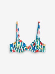 Eleanor Bowmer Blue Stripe Non Pad Underwire Bikini Top - Image 5 of 7