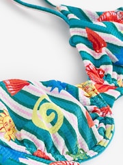 Eleanor Bowmer Blue Stripe Non Pad Underwire Bikini Top - Image 6 of 7