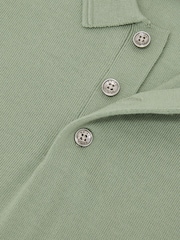 Reiss Light Sage Green Manor Merino Wool Short-Sleeve Polo Shirt - Image 3 of 3