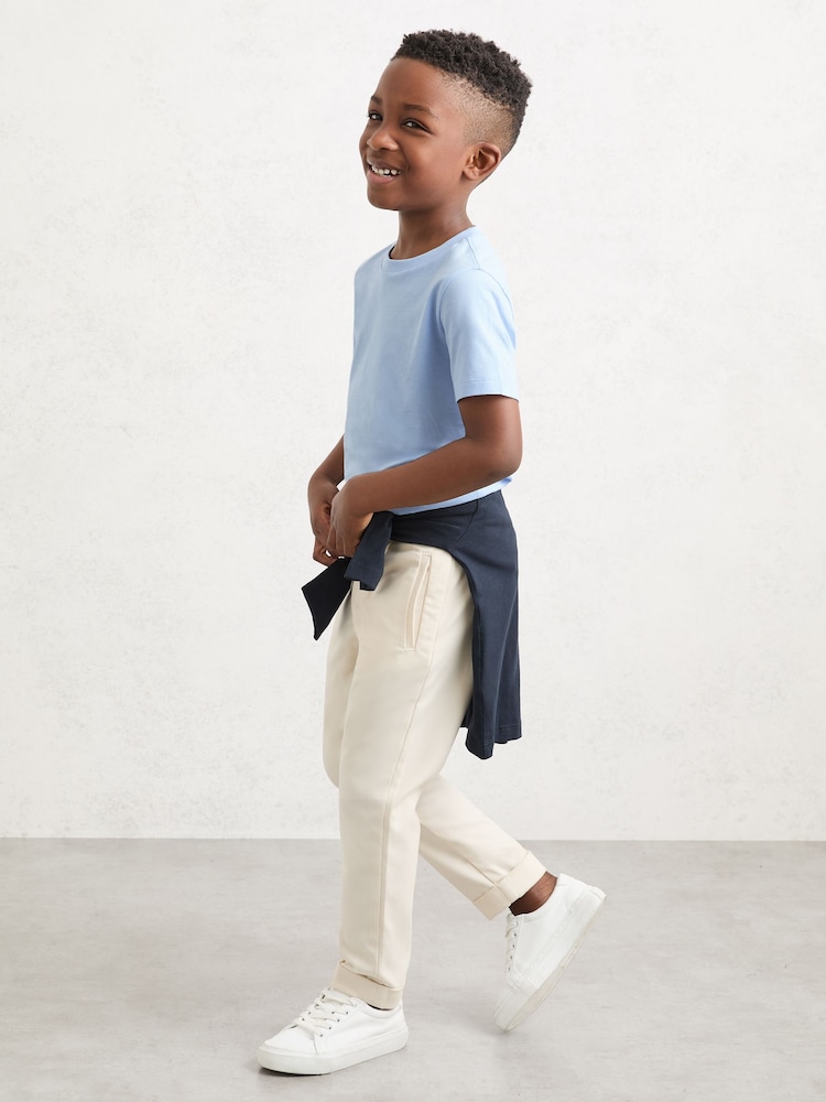 Reiss Soft Blue Bless 3-9 yrs Cotton Crew-Neck T-Shirt - Image 1 of 5