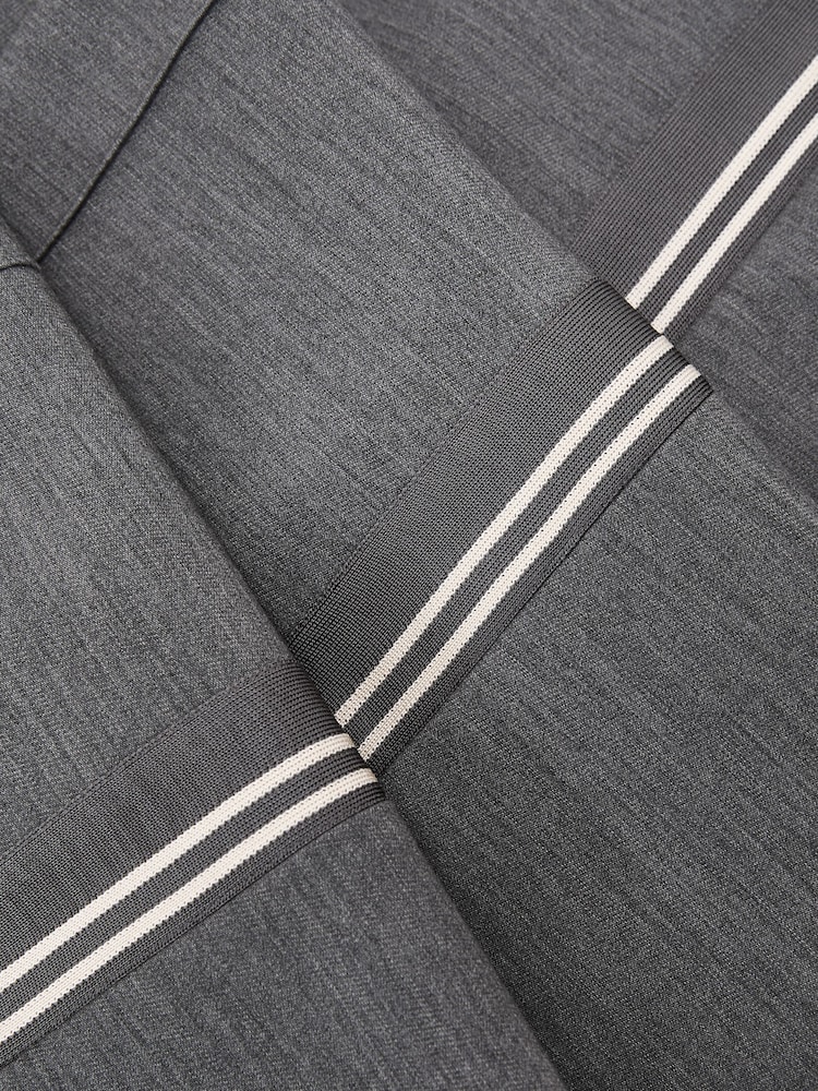 Reiss Grey Marlow Mélange Side-Stripe Wide-Leg Trousers - Image 6 of 6