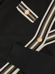 Reiss Black/Khaki Green Danni Interest Cardigan - Image 6 of 6