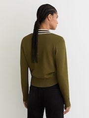 Reiss Green/Ivory Danni Interest Cardigan - Image 5 of 6