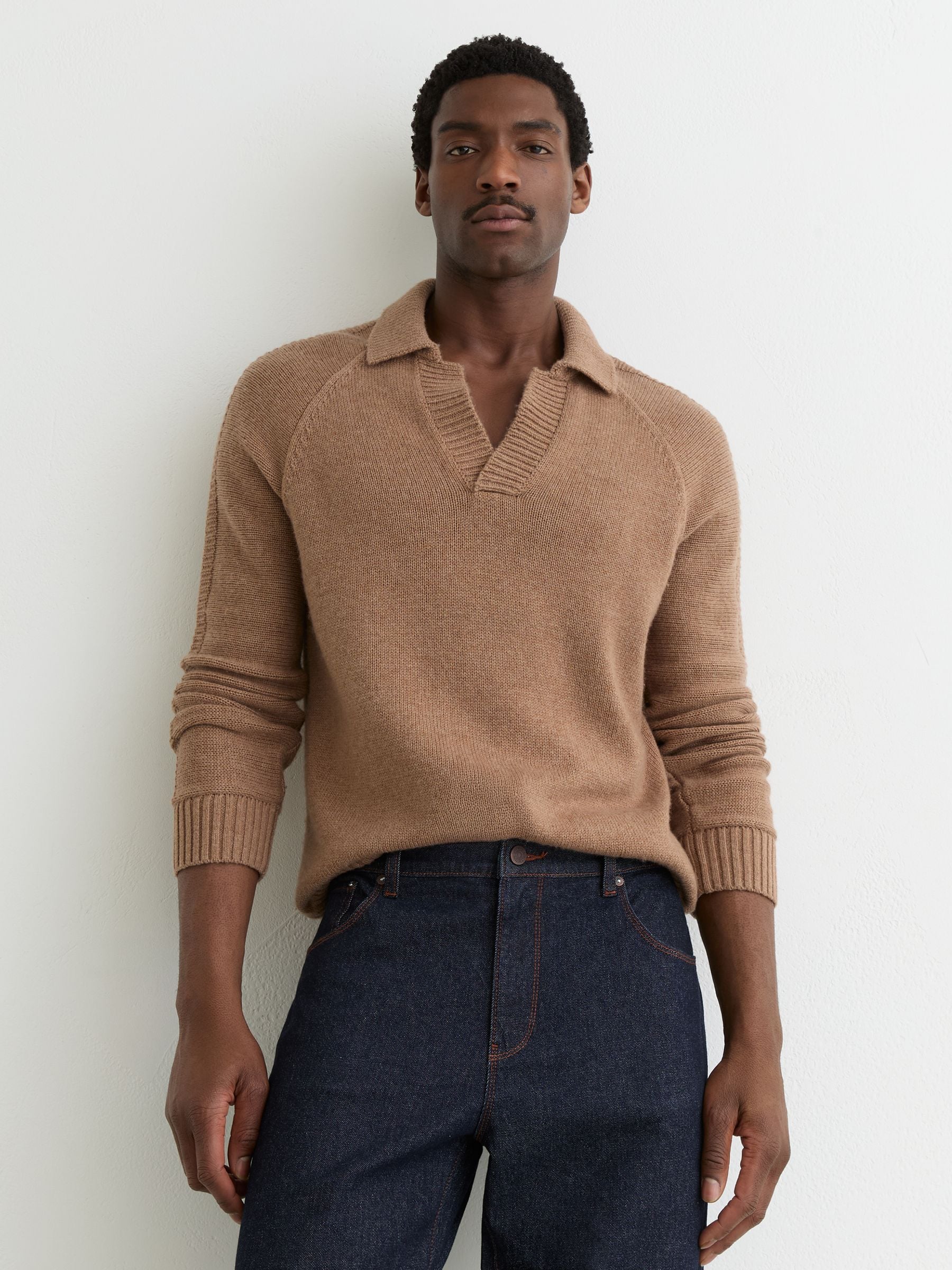Next：日本 キャメル - Reiss Longford ウール混 オープンカラー