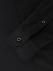 Reiss Washed Black Davaro Stretch-Modal Cutaway-Collar Shirt Regular-Fit - Image 7 of 7