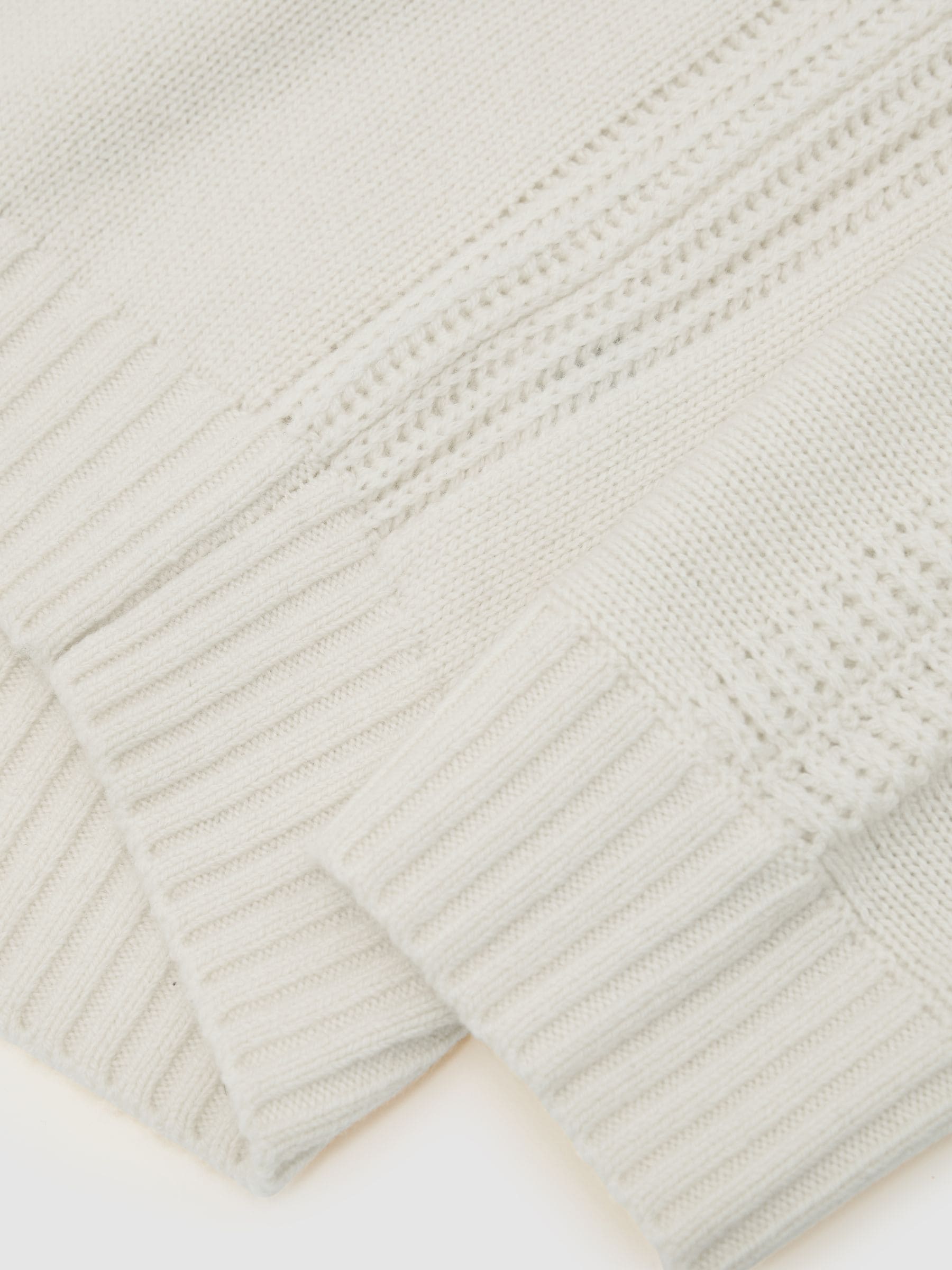 Buy Reiss White Beech Wool-Blend Rib-Detail Crew-Neck Jumper from