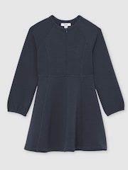 Reiss Navy Jen 13-14 yrs Interlock-Jersey Panelled Dress - Image 1 of 4