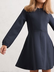 Reiss Navy Jen 13-14 yrs Interlock-Jersey Panelled Dress - Image 3 of 4