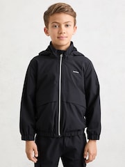 Reiss Navy Ash Zip-Through Hooded Logo Jacket - Image 2 of 4