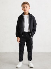 Reiss Navy Ash Zip-Through Hooded Logo Jacket - Image 3 of 4