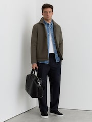 Verde oscuro - Camisa acolchada con botones a presión Vasey de Reiss - Imagen 3 de 6