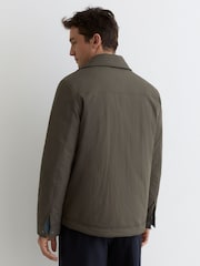 Verde oscuro - Camisa acolchada con botones a presión Vasey de Reiss - Imagen 5 de 6