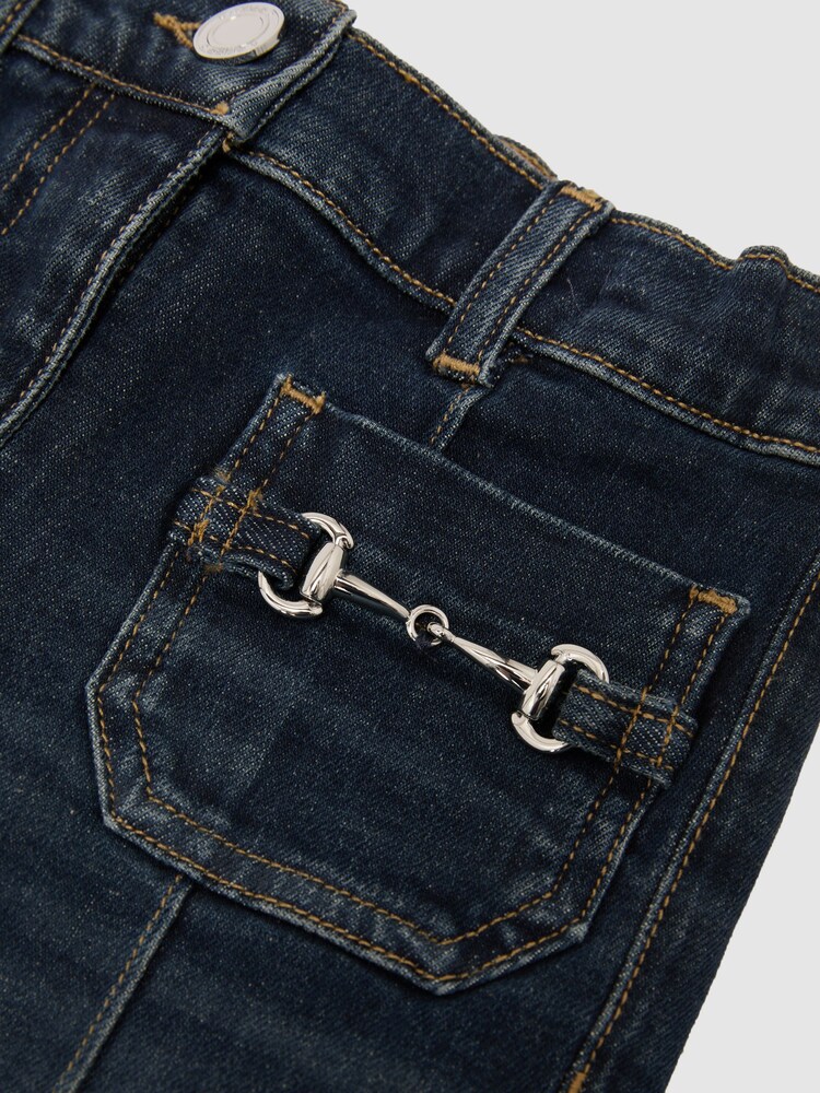 Reiss Blue Sara Flared Horsebit-Detail Jeans - Image 2 of 2