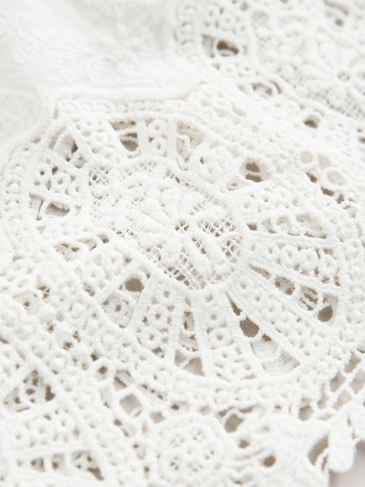 Ecru Crochet Trim Waistcoat - Image 2 of 3