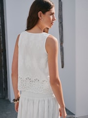 Ecru Crochet Trim Waistcoat - Image 4 of 8