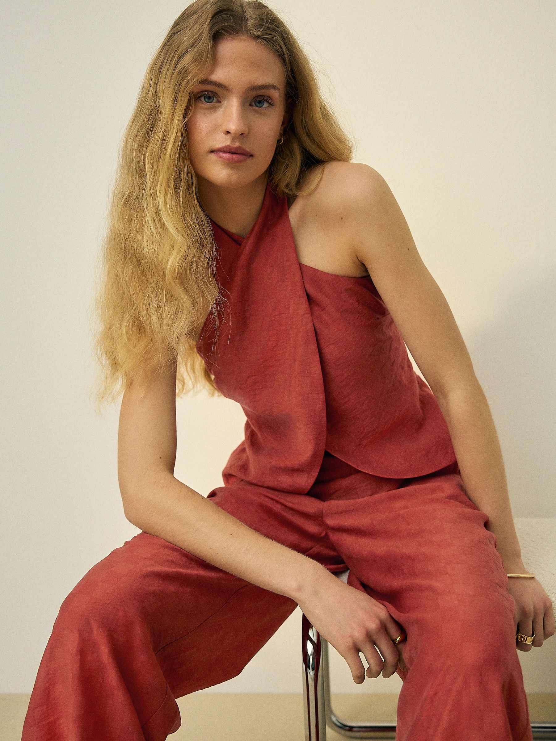 トップス Halterneck Checkjacquard Tops Buy Rust Red Jacquard Checkerboard Halter Top from Next USA