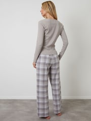 رمادي - طقم بيجاما قطن بكم طويل من Threadbare - صورة 3 من 4