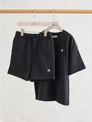 Reiss Navy Avern Set 13-14 yrs Logo T-Shirt and Shorts Set Cotton-Blend - Image 2 of 3