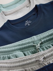 Navy Blue/Grey/Green T-Shirt and Shorts Set Multipack - Image 12 of 12
