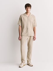 Neutral Regular Fit Jersey Short Sleeve Revere Collar Shirt - Image 2 of 9