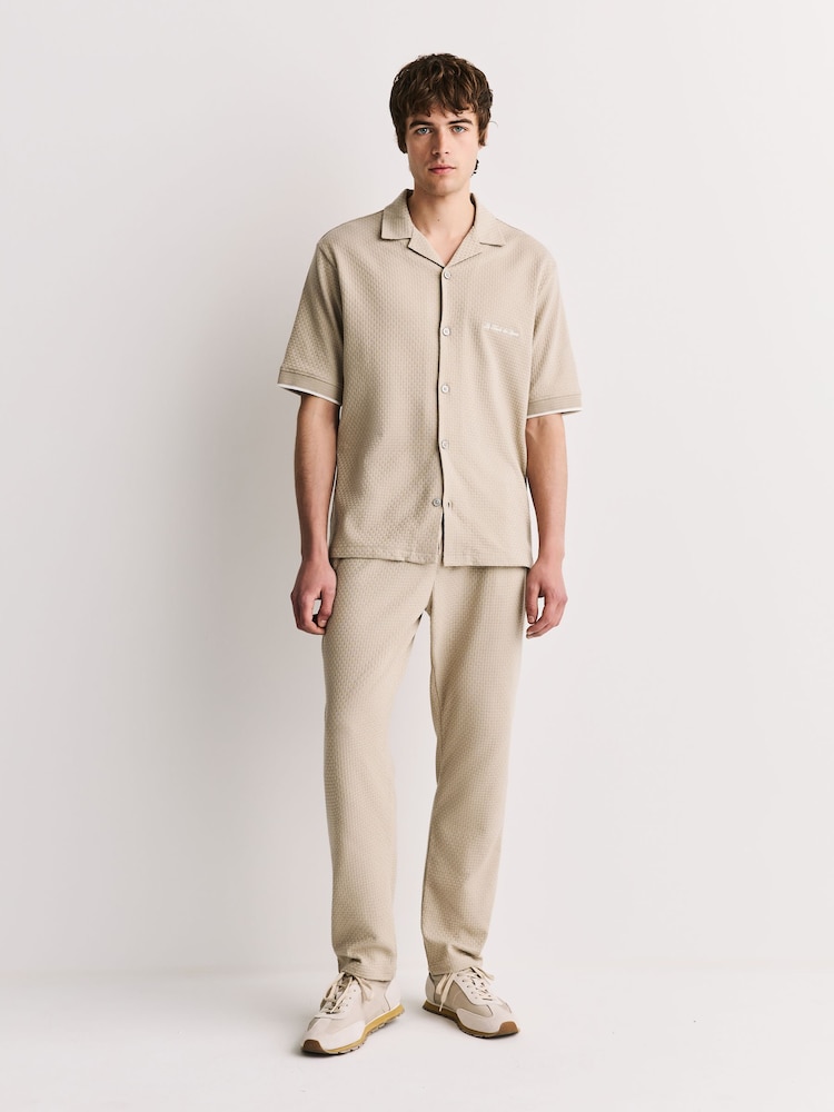 Neutral Regular Fit Jersey Short Sleeve Revere Collar Shirt - Image 2 of 9