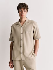 Neutral Regular Fit Jersey Short Sleeve Revere Collar Shirt - Image 3 of 9