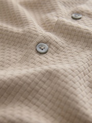 Neutral Regular Fit Jersey Short Sleeve Revere Collar Shirt - Image 8 of 9