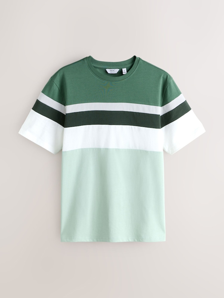 Bleu/Vert/Neutre - Lot de t-shirts à blocs de couleurs 3 - Image 2 de 9