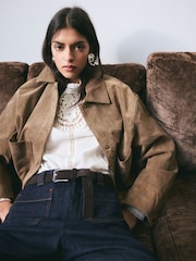 BHOEM Embroidered Crochet Cotton White Blouse - 5的图像5｝