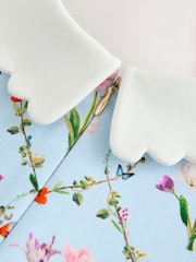 Baker by Ted Baker Blue Trellis Print Floral Ponte Dress - Image 8 of 11