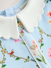 Baker by Ted Baker Blue Trellis Print Floral Ponte Dress - Image 9 of 11