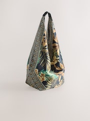 Black Scarf Print Shoulder Bag - Image 4 of 7