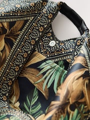 Black Scarf Print Shoulder Bag - Image 5 of 7