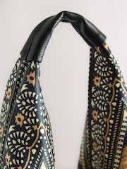 Black Scarf Print Shoulder Bag - Image 6 of 7