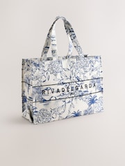 Blue Canvas Shoulder Bag - Image 1 of 5