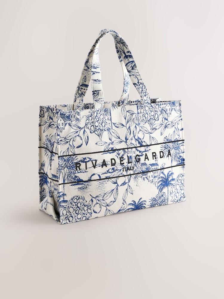 Blue Canvas Shoulder Bag - Image 1 of 5