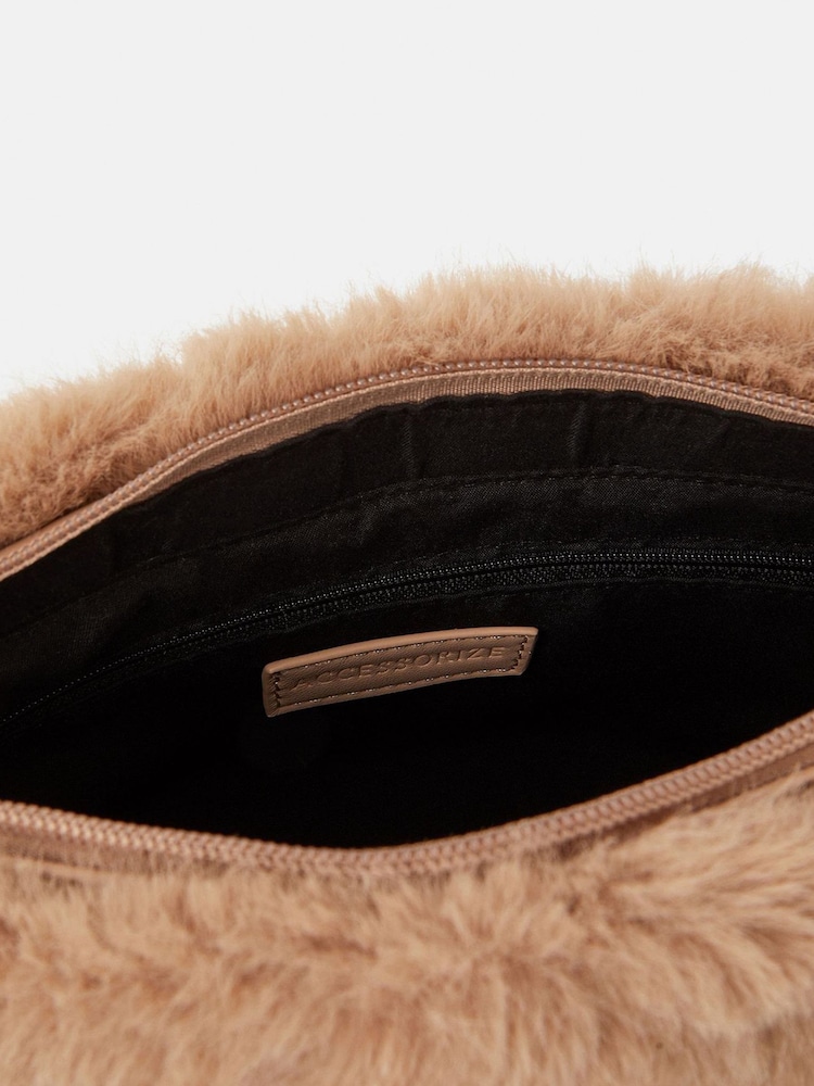 Accessorize Faux Fur Chain Strap Shoulder Bag - Slika 4 iz 4