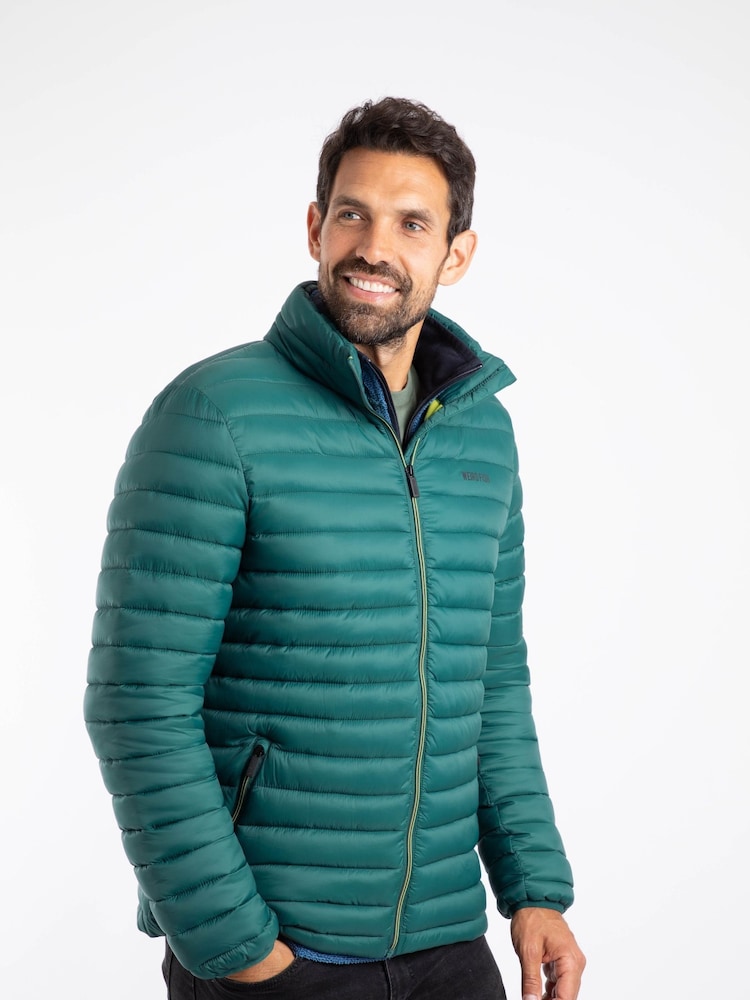 Weird Fish Green Crantock Lightweight Showerproof Padded Jacket - Image 1 of 7 Weird Fish Green Crantock Lightweight Showerproof Padded Jacket - Image 1 of 7