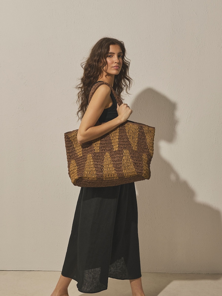 Natural Raffia-Effect Shoulder Bag - Image 2 of 8