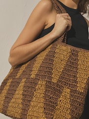 Natural Raffia-Effect Shoulder Bag - Image 3 of 8