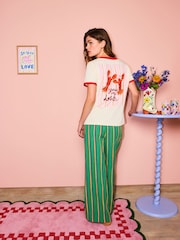 Eleanor Bowmer Ecru Lobster Ringer T-Shirt - Image 1 of 4