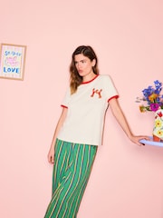 Eleanor Bowmer Ecru Lobster Ringer T-Shirt - Image 3 of 4