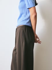 BHOEM Elasticated Waist Tailored Chocolate Brown Pants With Wool - Image 3 of 6