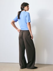 BHOEM Elasticated Waist Tailored Chocolate Brown Pants With Wool - Image 4 of 6