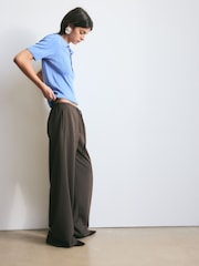 BHOEM Elasticated Waist Tailored Chocolate Brown Pants With Wool - Image 5 of 6