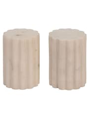 Style Sisters White Marble Salt & Pepper Shakers - Image 3 of 3