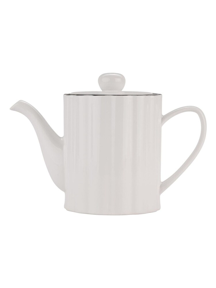 Style Sisters White Ribbed 800ML Teapot - Image 4 of 4 Style Sisters White Ribbed 800ML Teapot - Image 4 of 4