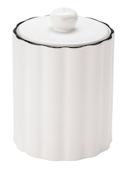 Style Sisters White Ribbed Coffee Sugar Canister - Image 2 of 4